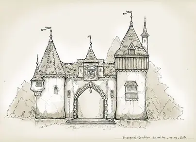 Готический замок рисунок