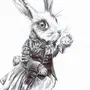 Кролик из алисы в стране чудес рисунок