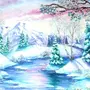Зимний Пейзаж Рисунок