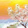 Зимний пейзаж рисунок гуашью