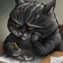 Злой кот рисунок