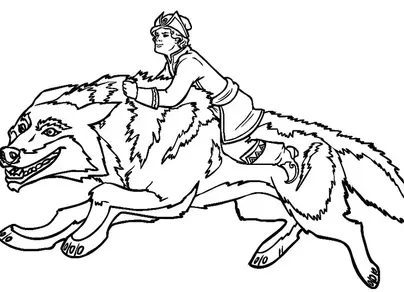Рисунок иван царевич и серый волк