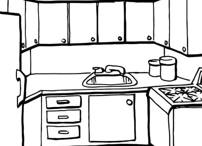 Нарисовать кухню