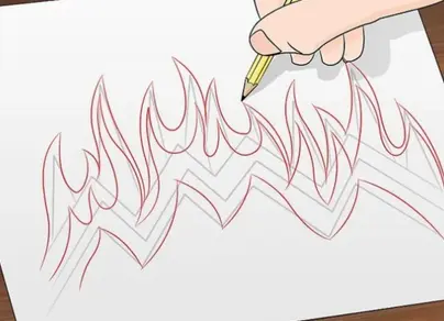 Как красиво нарисовать огонь