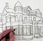 Нарисовать здание карандашом