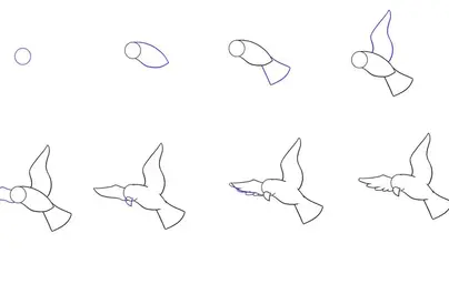 Как легко нарисовать птичку