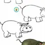 Как нарисовать бегемота