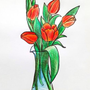 Как Нарисовать Букет Тюльпанов Поэтапно