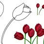 Как Нарисовать Букет Тюльпанов Поэтапно