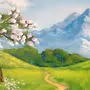 Как нарисовать весенний пейзаж гуашью