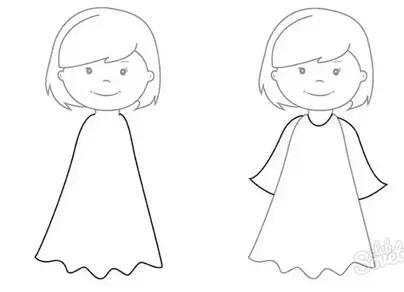 Как нарисовать девочку в платье