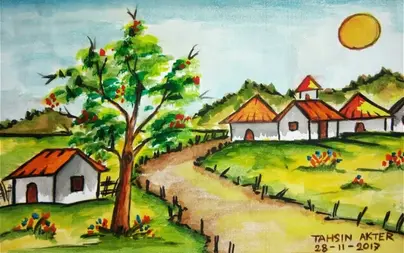 Как нарисовать деревню