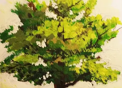 Как нарисовать дерево гуашью