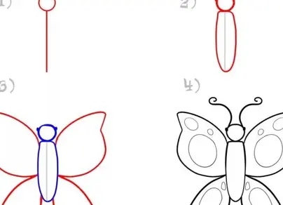 Бабочка карандашом
