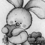 Рисунок зайчик с сердечком