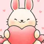 Рисунок зайчик с сердечком