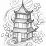 Как нарисовать китайский дом