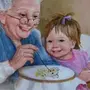 Бабушка с внучкой рисунок