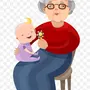 Бабушка С Внучкой Рисунок
