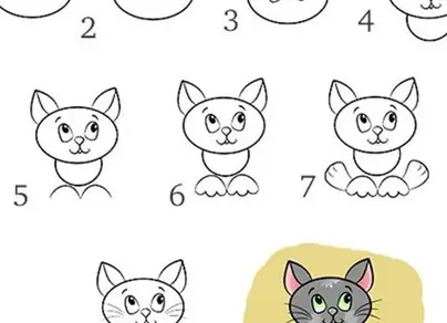 Нарисовать кошку 1 класс