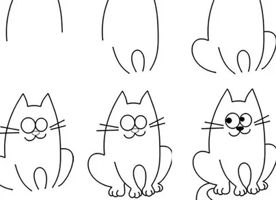 Как нарисовать кошку для детей 3 4