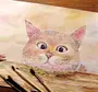 Как нарисовать кошку красками