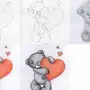Как Нарисовать Мишку С Сердечком