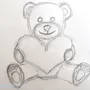 Как нарисовать мишку с сердечком