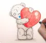 Как нарисовать мишку с сердечком