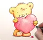Как Нарисовать Мишку С Сердечком