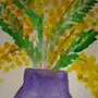 Как нарисовать мимозу в вазе
