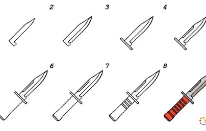 Как нарисовать нож из standoff 2