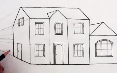 Как нарисовать объемный дом