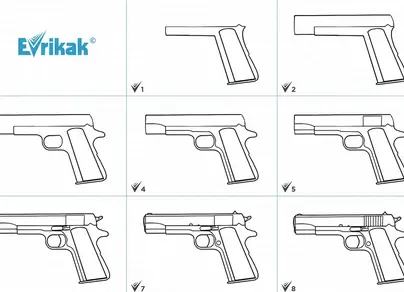Как нарисовать пистолет