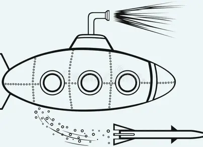 Как нарисовать подводную лодку