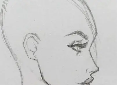 Лицо в профиль рисунок карандашом