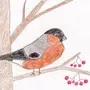 Как Нарисовать Птичку На Дереве