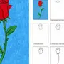 Роза рисунок для детей