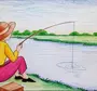 Как нарисовать рыбака