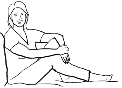 Как нарисовать сидящего человека на полу