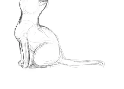 Как нарисовать сидящую кошку