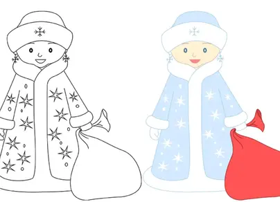 Как нарисовать снегурочку