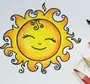 Солнце рисунок карандашом