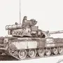 Как нарисовать танк т 90