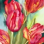 Тюльпаны рисунок гуашью