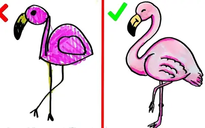 Как легко нарисовать фламинго