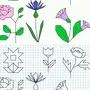 Рисунки по клеточкам цветы