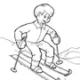 Как Нарисовать Человека На Лыжах