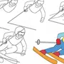 Как Нарисовать Человека На Лыжах