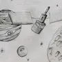 Рисунок карандашом для срисовки космос